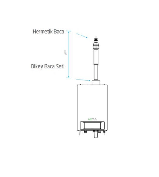 DTYBAYAKS 16900212 BAYMAK LECTUS Ø100/150 DİKEY BACA SETİ 65-90-115KW